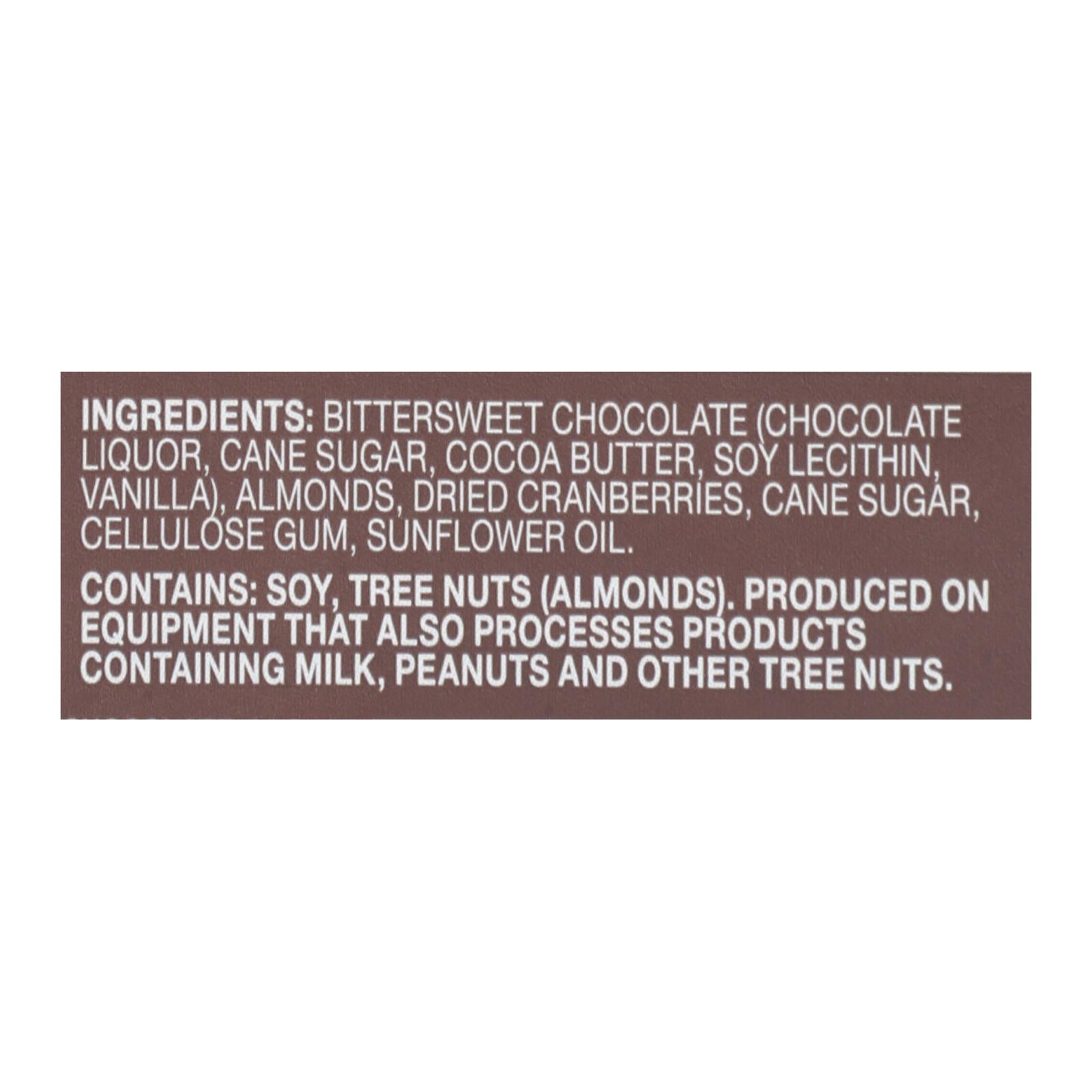 Endangered Species Natural Chocolate Bars - Dark Chocolate - 72 Percent Cocoa - Cranberries And Almonds - 3 Oz Bars - Case Of 12 - Maras Green