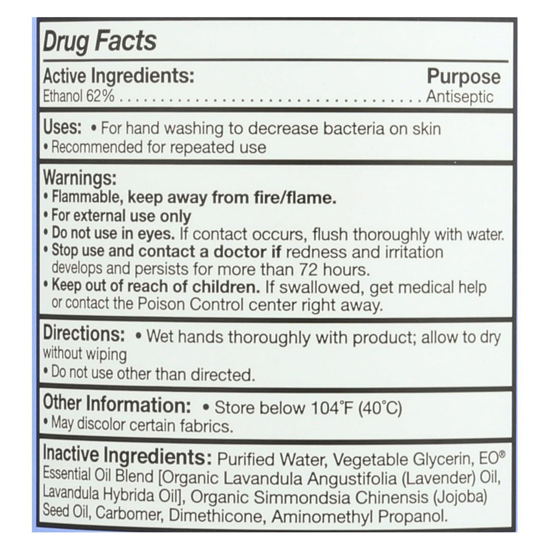 Eo Products - Hand Sanitizing Gel - Lavender Essential Oil - 32 Oz - Maras Green