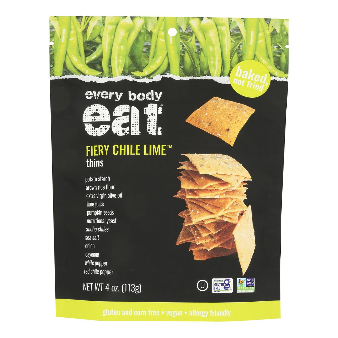 Every Body Eat - Snack Thins Fiery Chil Lime - Case Of 6 - 4 Oz - Maras Green