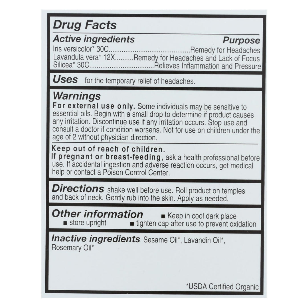 Forces Of Nature - Headache Pain Mngmt - 1 Each - 4 Ml - Maras Green