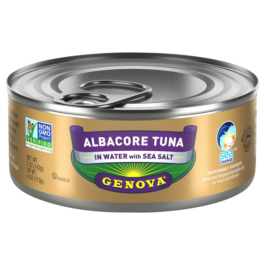 Genova - Albcr Tuna Water W/ Sea Salt - Case Of 12 - 5 Oz - Maras Green
