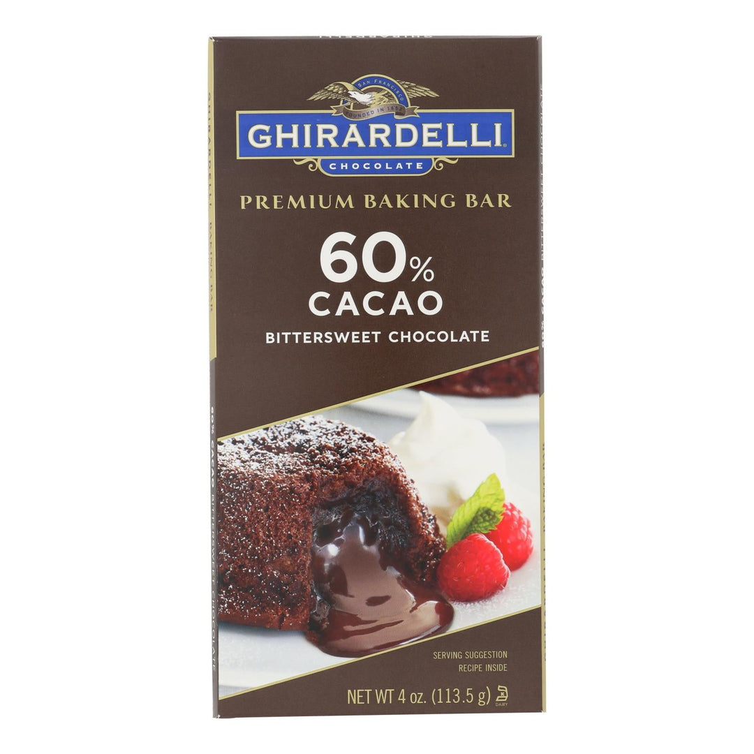 Ghirardelli Premium Baking Bar - 60% Cacao Bittersweet Chocolate - Case Of 12 - 4 Oz - Maras Green