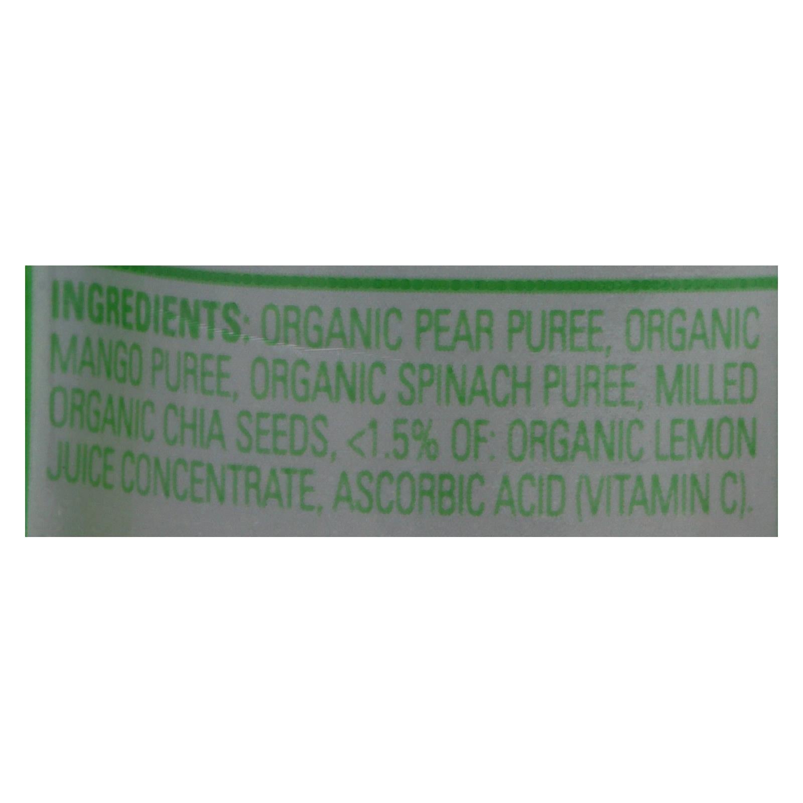 Happy Baby Happytot Organic Superfoods Spinach Mango And Pear - 4.22 Oz - Case Of 16 - Maras Green
