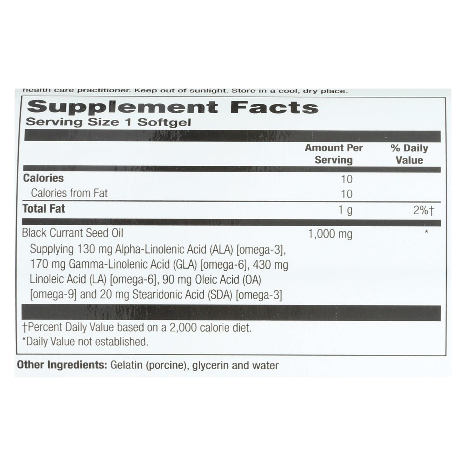 Health From The Sun Black Currant Oil Dietary Supplement - 1 Each - 60 Sgel - Maras Green