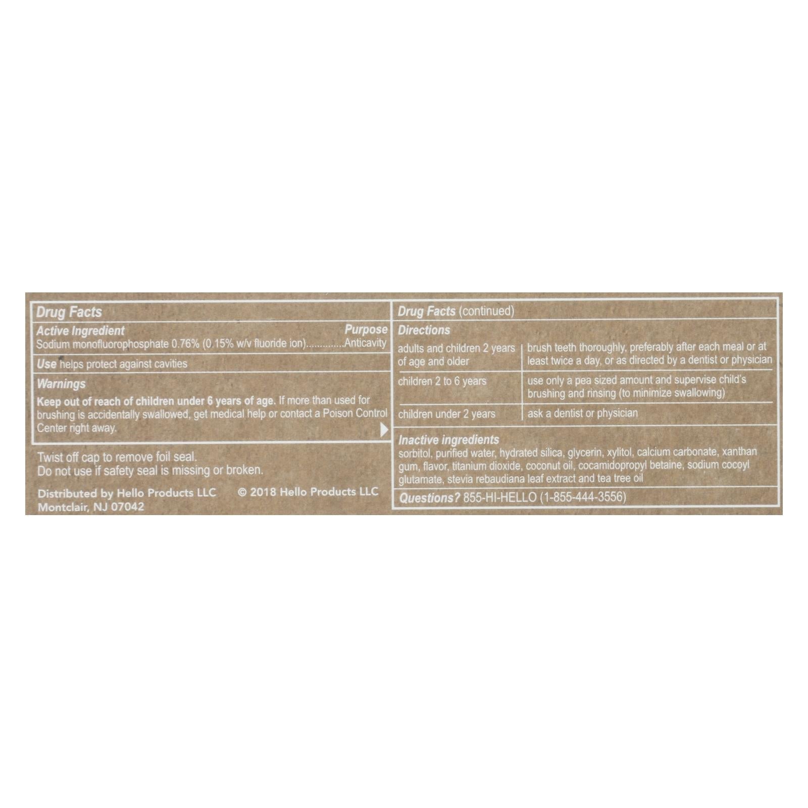 Hello Products Llc - Tpst Natural Whitening Flride - Case Of 6 - 4.7 Oz - Maras Green