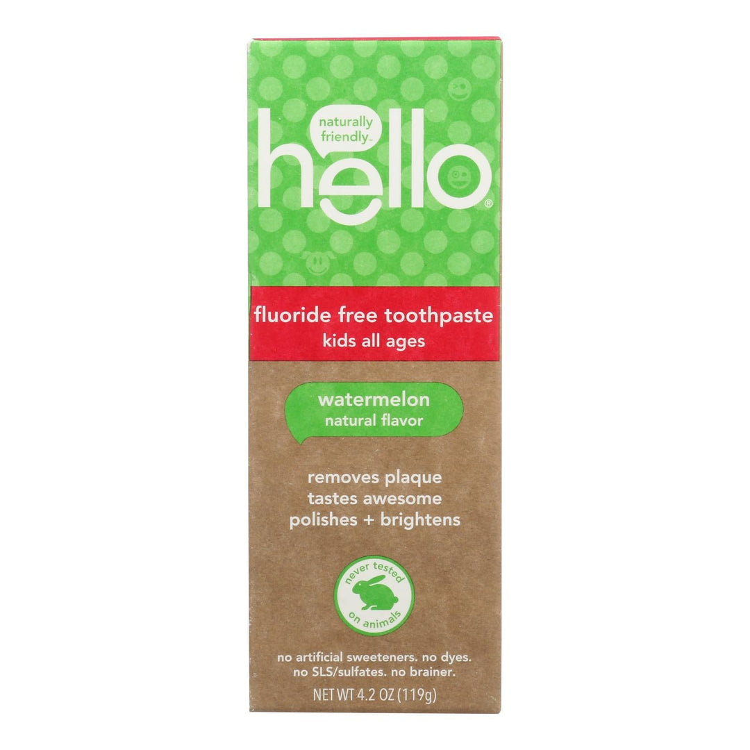 Hello Products Llc - Tpst Natural Wtrmln Flrd Free - Case Of 6 - 4.2 Oz - Maras Green