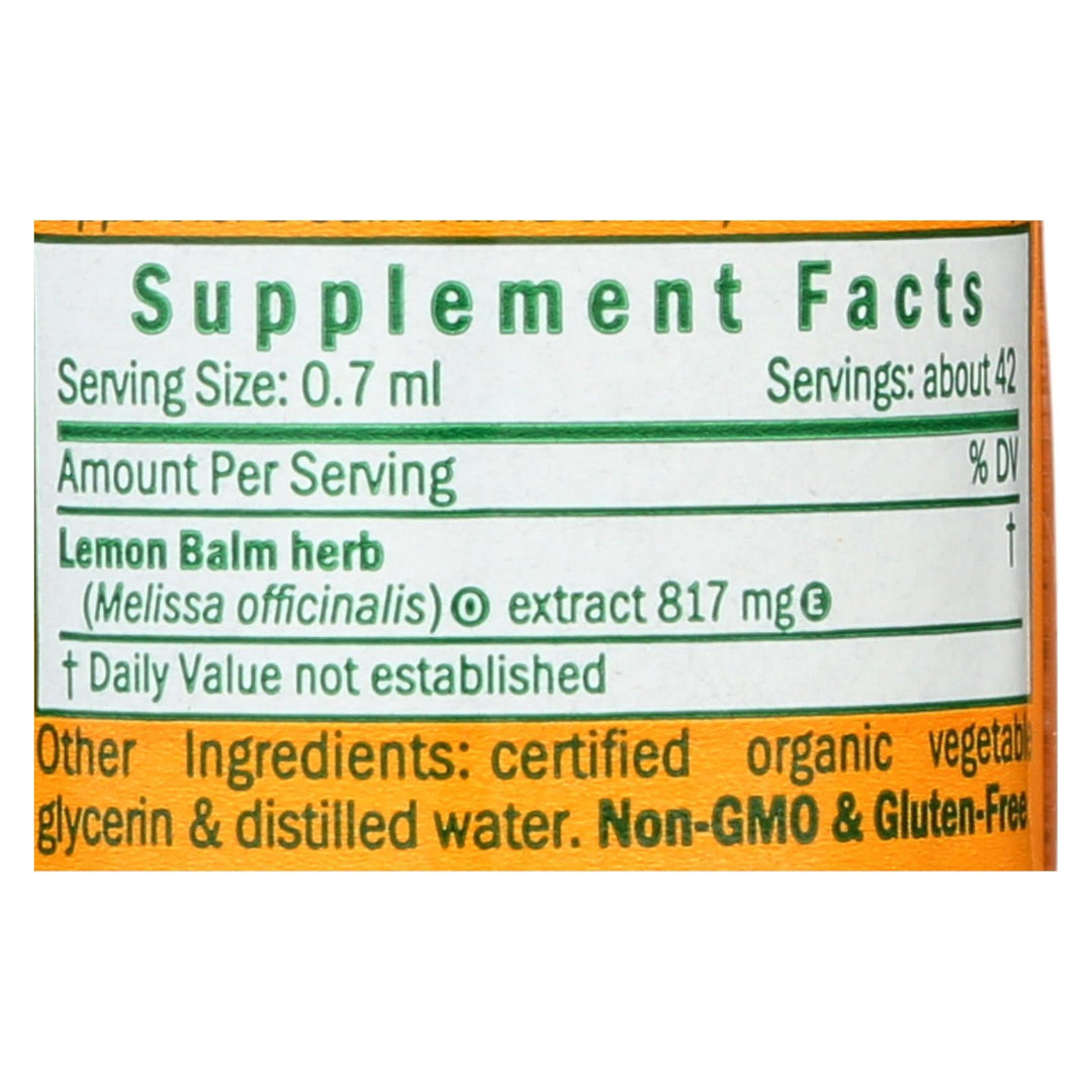 Herb Pharm - Lemon Balm Glycerite - 1 Each - 1 Oz - Maras Green