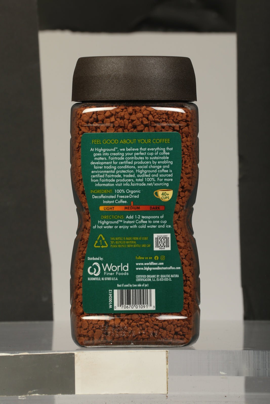 Highground - Coffee Decaf Instant - Case Of 6 - 3.53 Oz - Maras Green