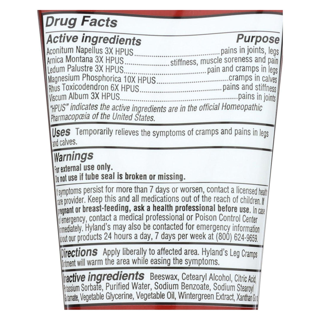 Hylands Homeopathic Leg Cramps - Ointment - 2.5 Oz - Maras Green