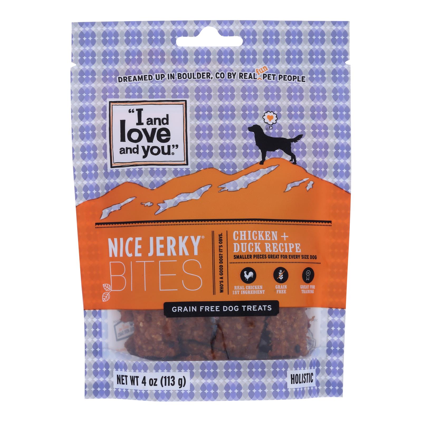I And Love And You - Dog Treats Jrky Chkn&duck - Case Of 6 - 4 Oz - Maras Green