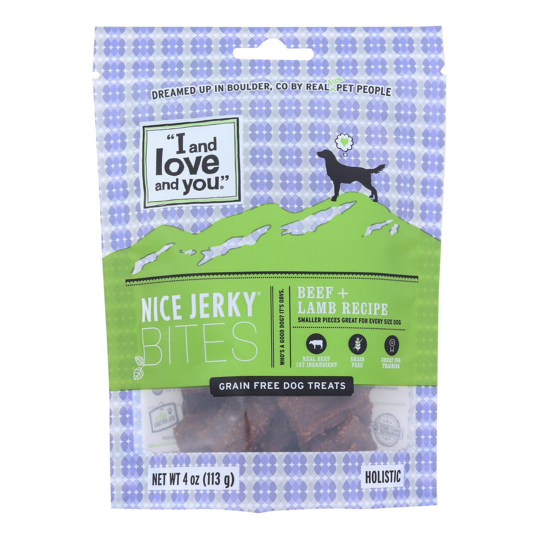 I And Love And You Nice Beef + Lamb Jerky Bites Dog Treats - Case Of 6 - 4 Oz - Maras Green