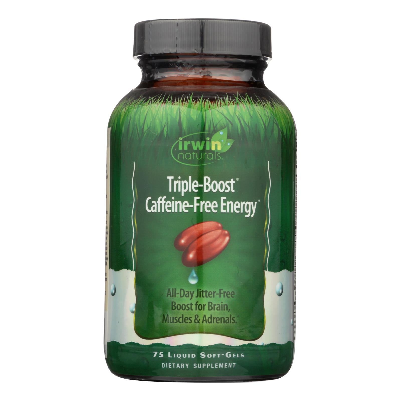 Irwin Naturals - Triple - boost Caff Energy - 1 Each - 75 Sgel - Maras Green