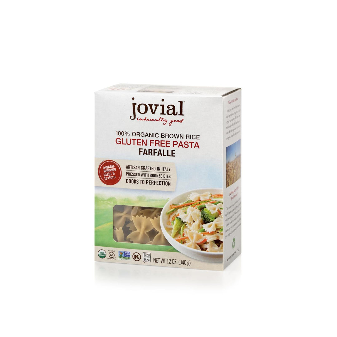Jovial - Gluten Free Brown Rice Pasta - Farfalle - Case Of 12 - 12 Oz. - Maras Green