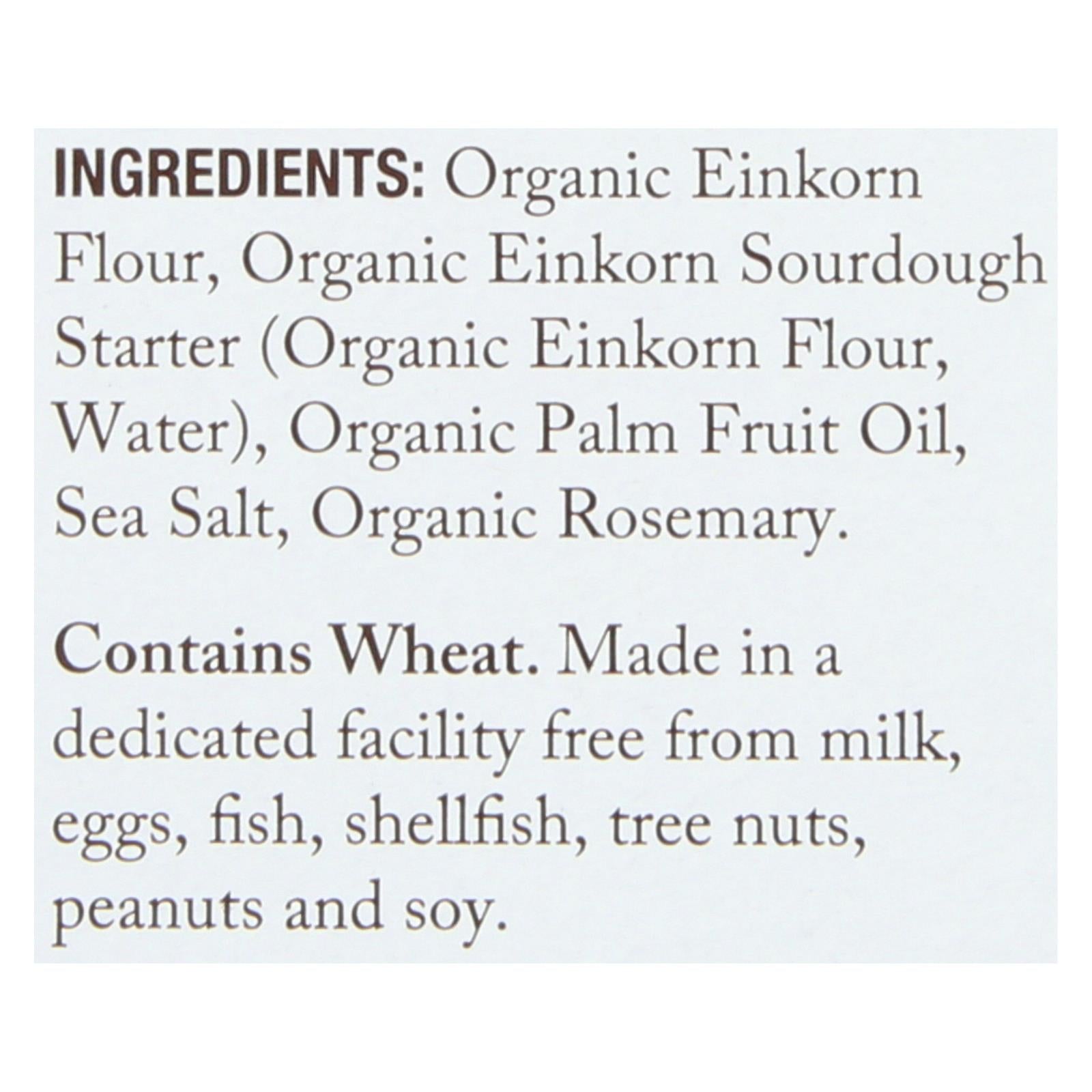 Jovial - Sourdough Einkorn Crackers - Rosemary - Case Of 10 - 4.5 Oz. - Maras Green