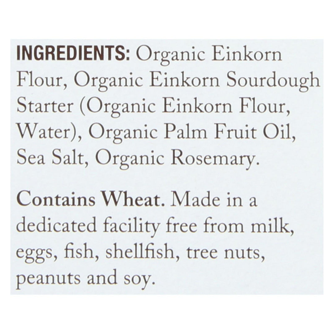 Jovial - Sourdough Einkorn Crackers - Rosemary - Case Of 10 - 4.5 Oz. - Maras Green