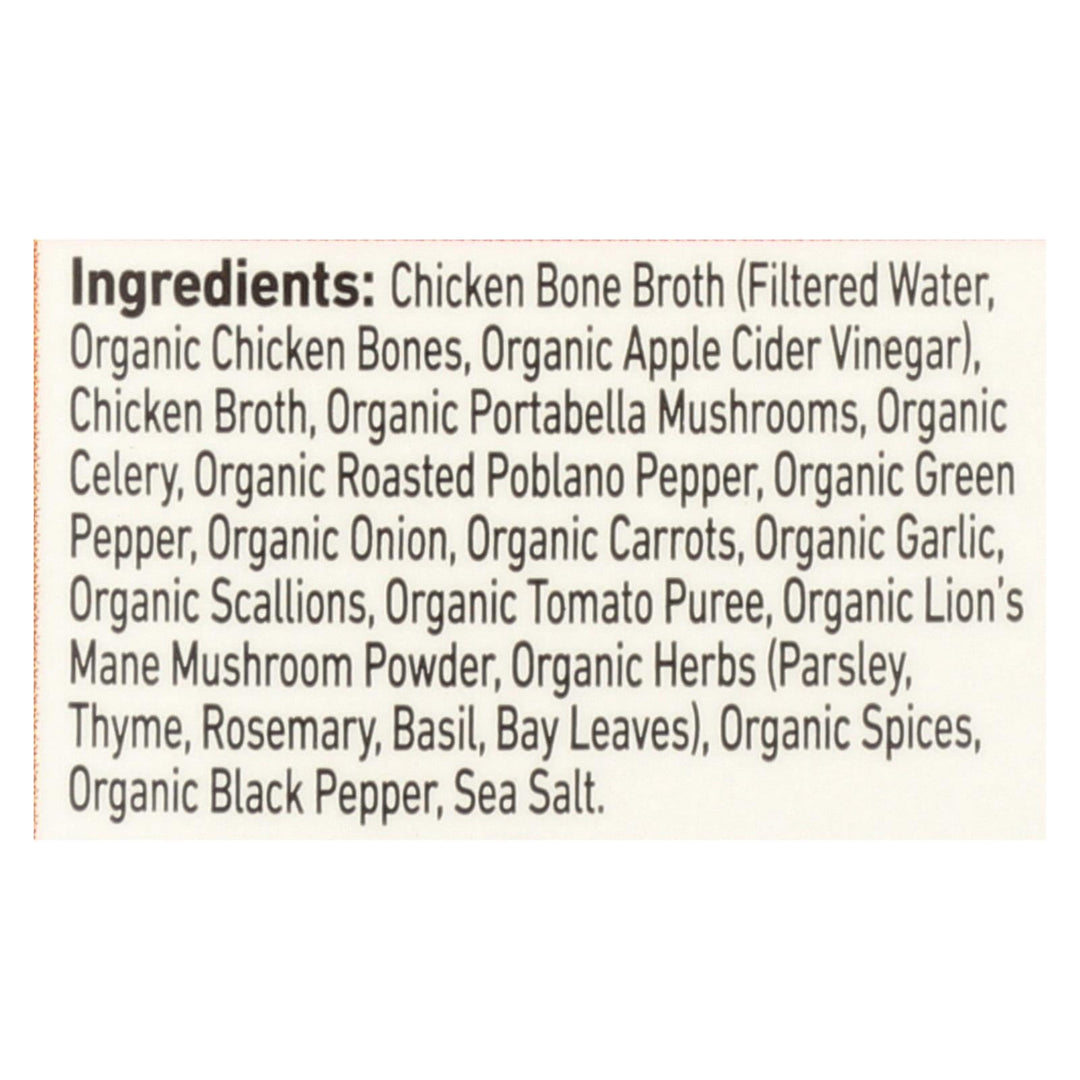 Kettle & Fire Mushroom Chicken Bone Broth - Case Of 6 - 16.9 Oz - Maras Green