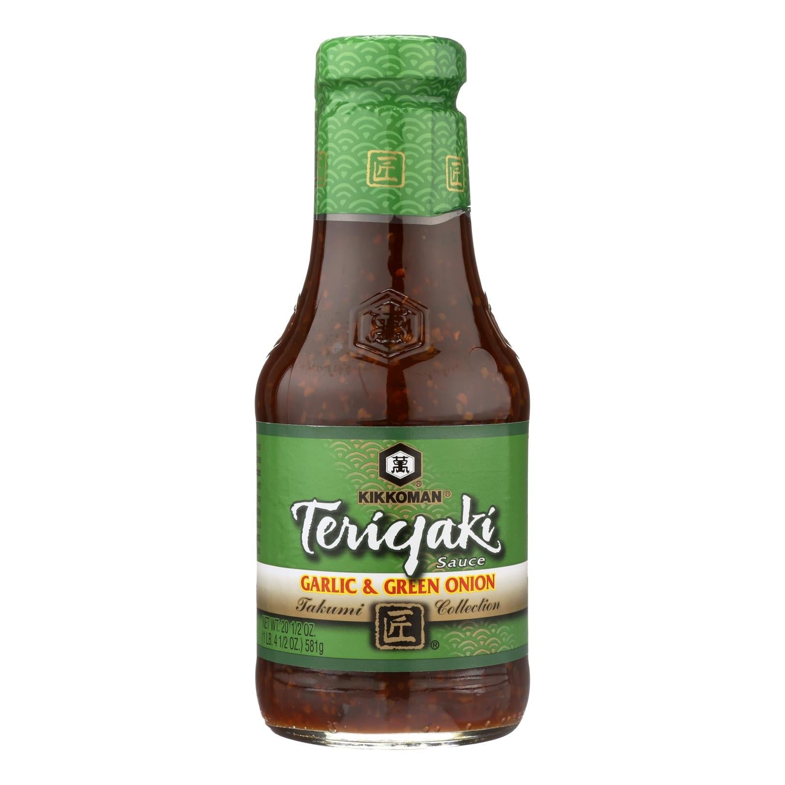 Kikkoman Teriyaki Sauce - Garlic And Green Onion - Case Of 6 - 20.5 Oz. - Maras Green
