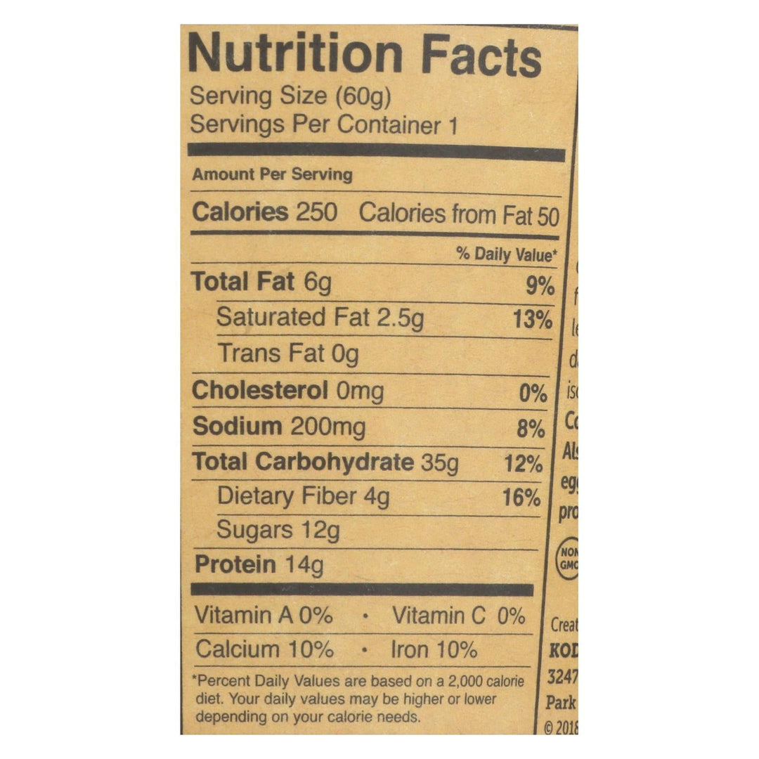 Kodiak Cakes Peanut Butter Chocolate Chip Oatmeal - Case Of 12 - 2.12 Oz - Maras Green