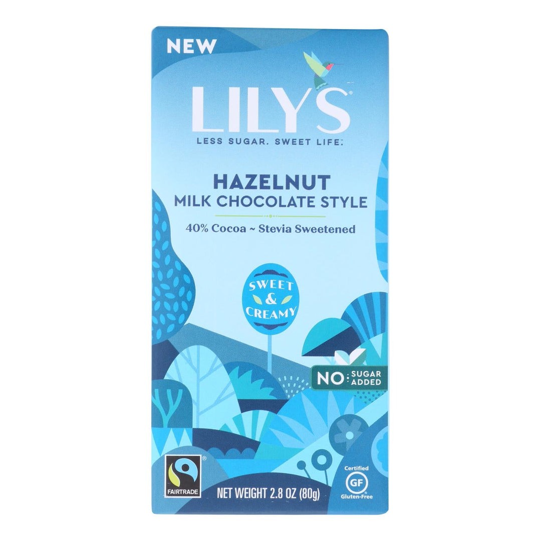 Lilys - Bar Chocolate 40% Hazelnut - Case Of 12 - 2.8 Oz - Maras Green