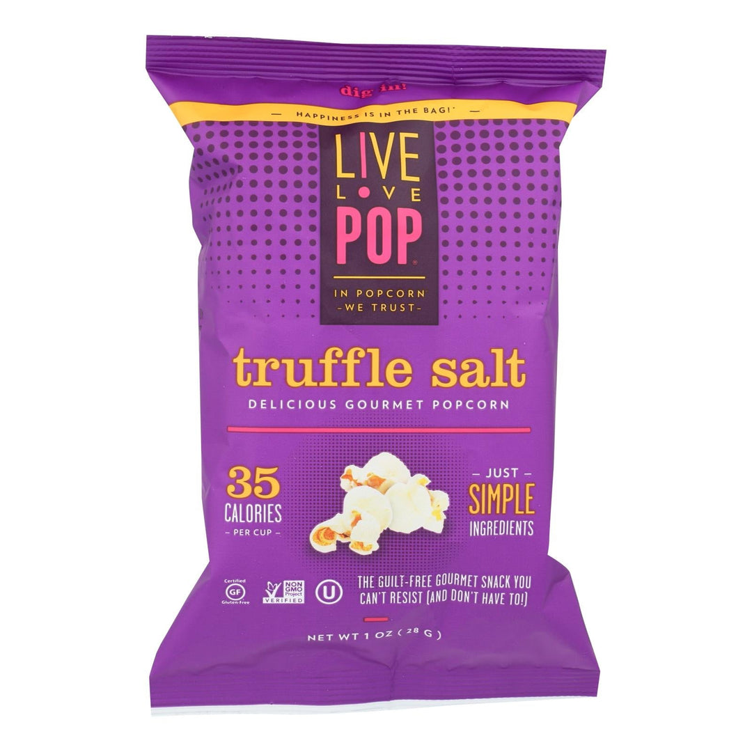 Live Love Pop Truffle Salt Delicious Gourmet Popcorn - Case Of 24 - 1.0 Oz - Maras Green
