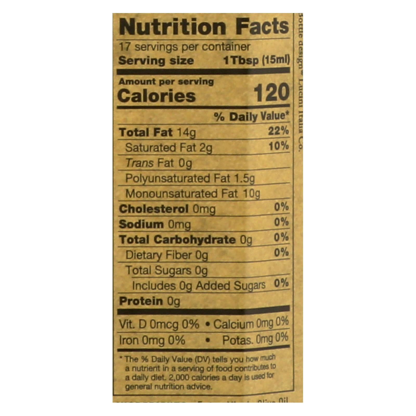 Lucini Italia Extra Virgin Tuscan Basil Olive Oil - Case Of 6 - 8.5 Fl Oz - Maras Green