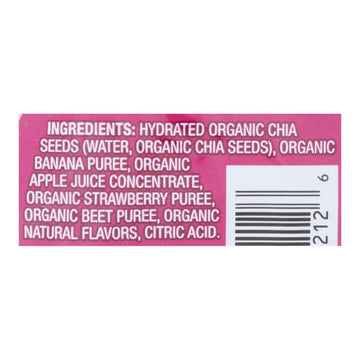 Mamma Chia Squeeze Vitality Snack - Strawberry Banana - Case Of 16 - 3.5 Oz. - Maras Green