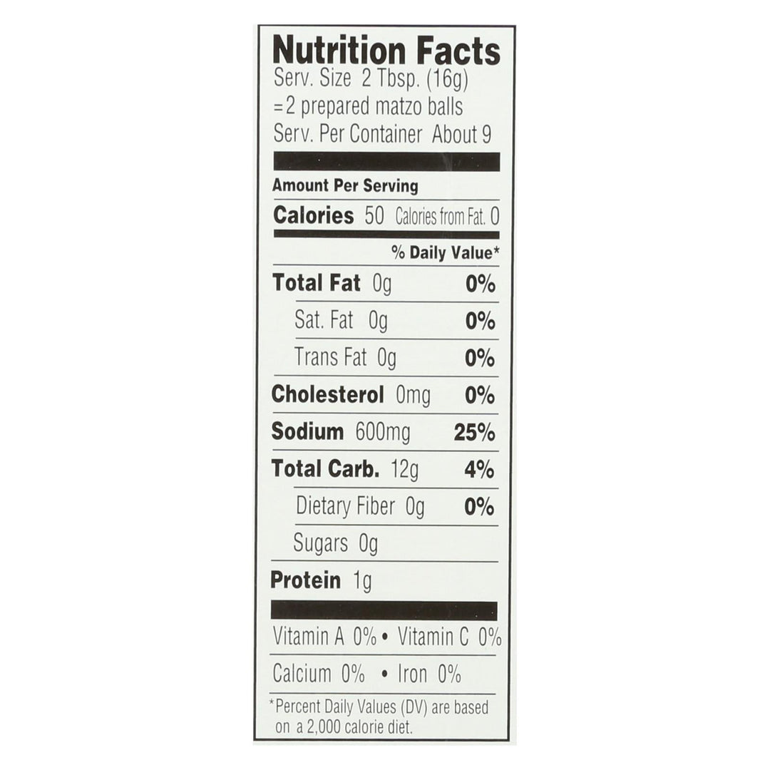 Manischewitz - Matzo Ball Mix - Case Of 24 - 5 Oz. - Maras Green