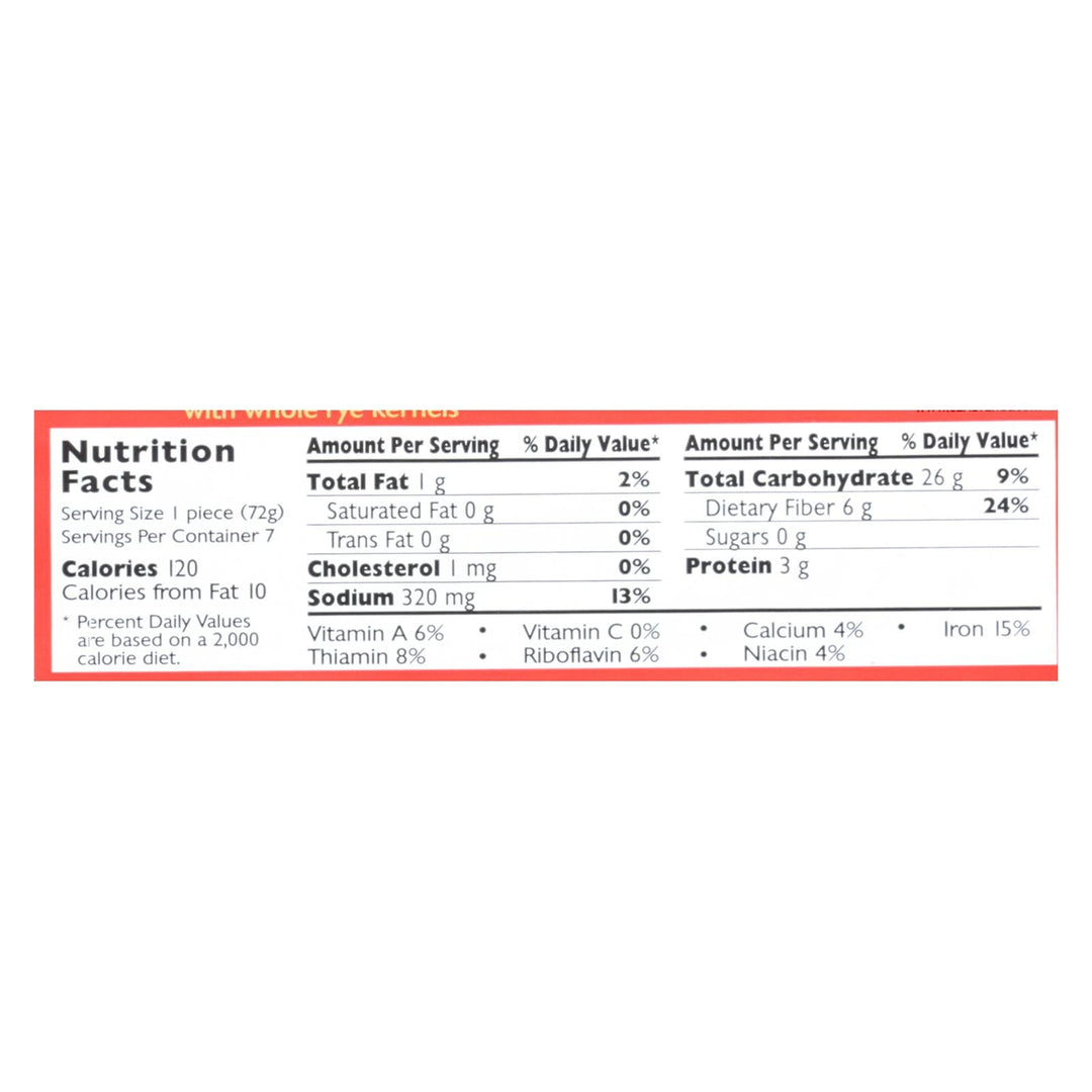 Mestemacher Bread Bread - Rye - Whole - 17.6 Oz - Case Of 12 - Maras Green