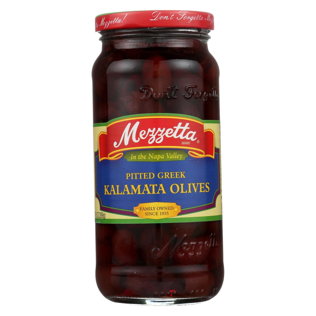 Mezzetta Pitted Greek Kalamata Olives - Case Of 6 - 9.5 Oz. - Maras Green