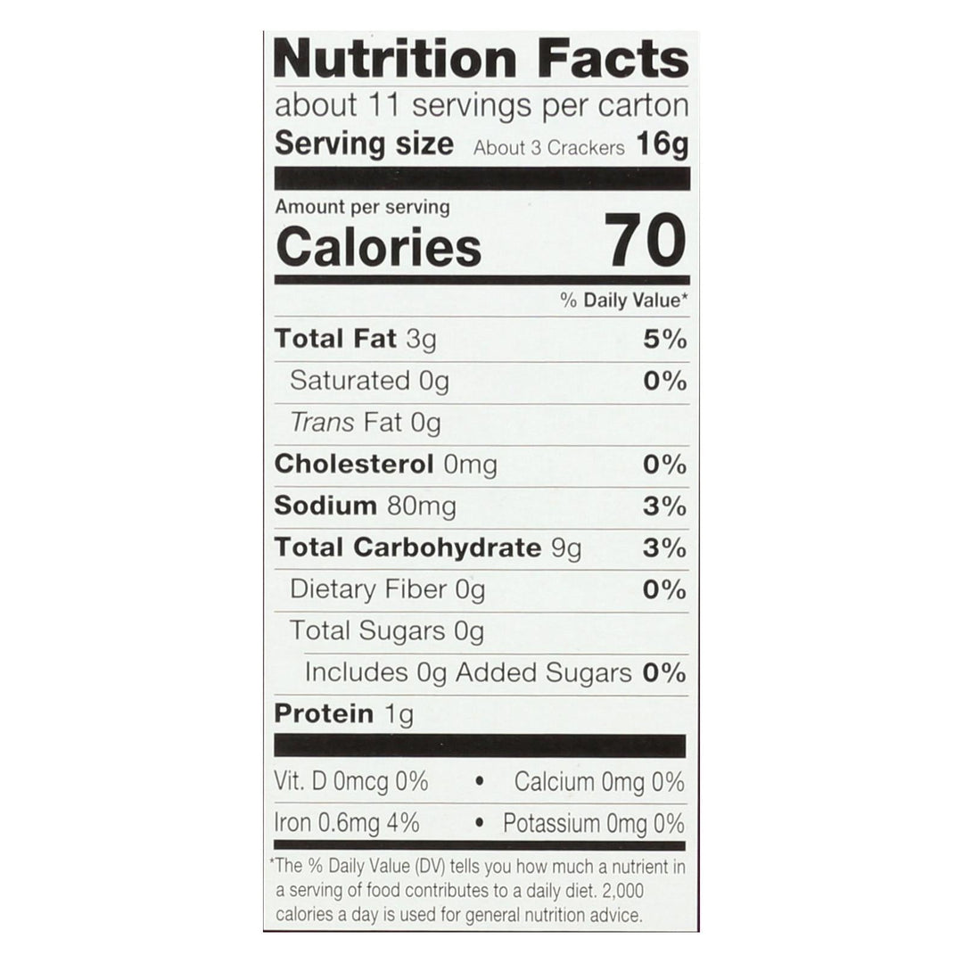 Miltons - Baked Crackers Hm Salt - Case Of 8 - 6 Oz - Maras Green