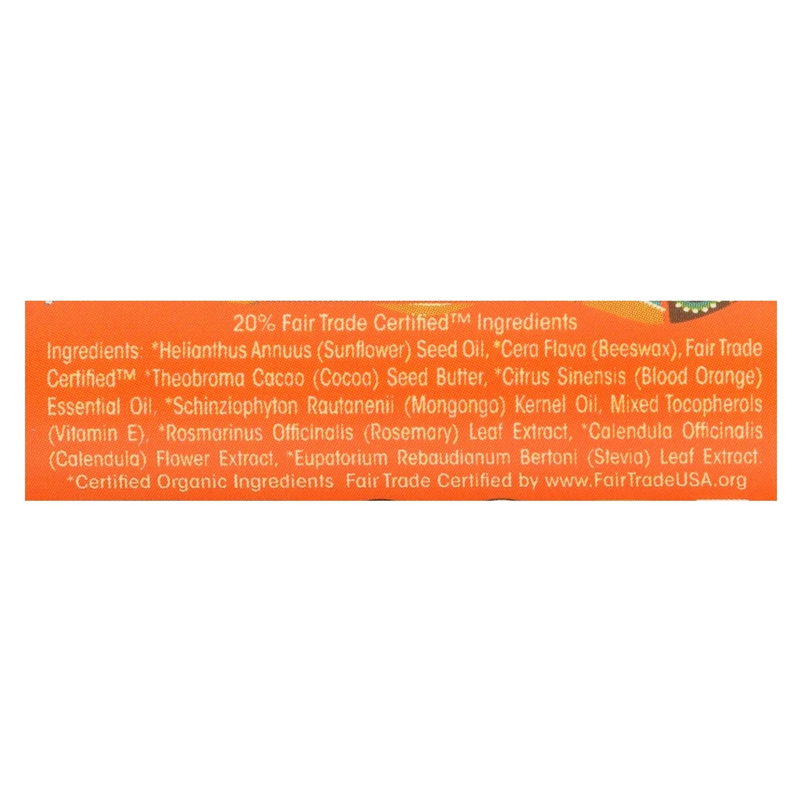 Mongo Kiss Lip Balm - Blood Orange - Case Of 15 - 0.25 Oz. - Maras Green