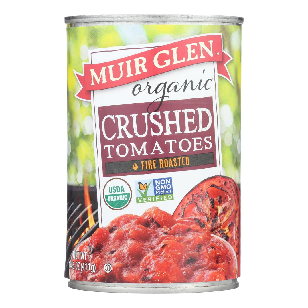 Muir Glen Fire Roasted Crushed Tomatoes - Tomato - Case Of 12 - 14.5 Oz. - Maras Green