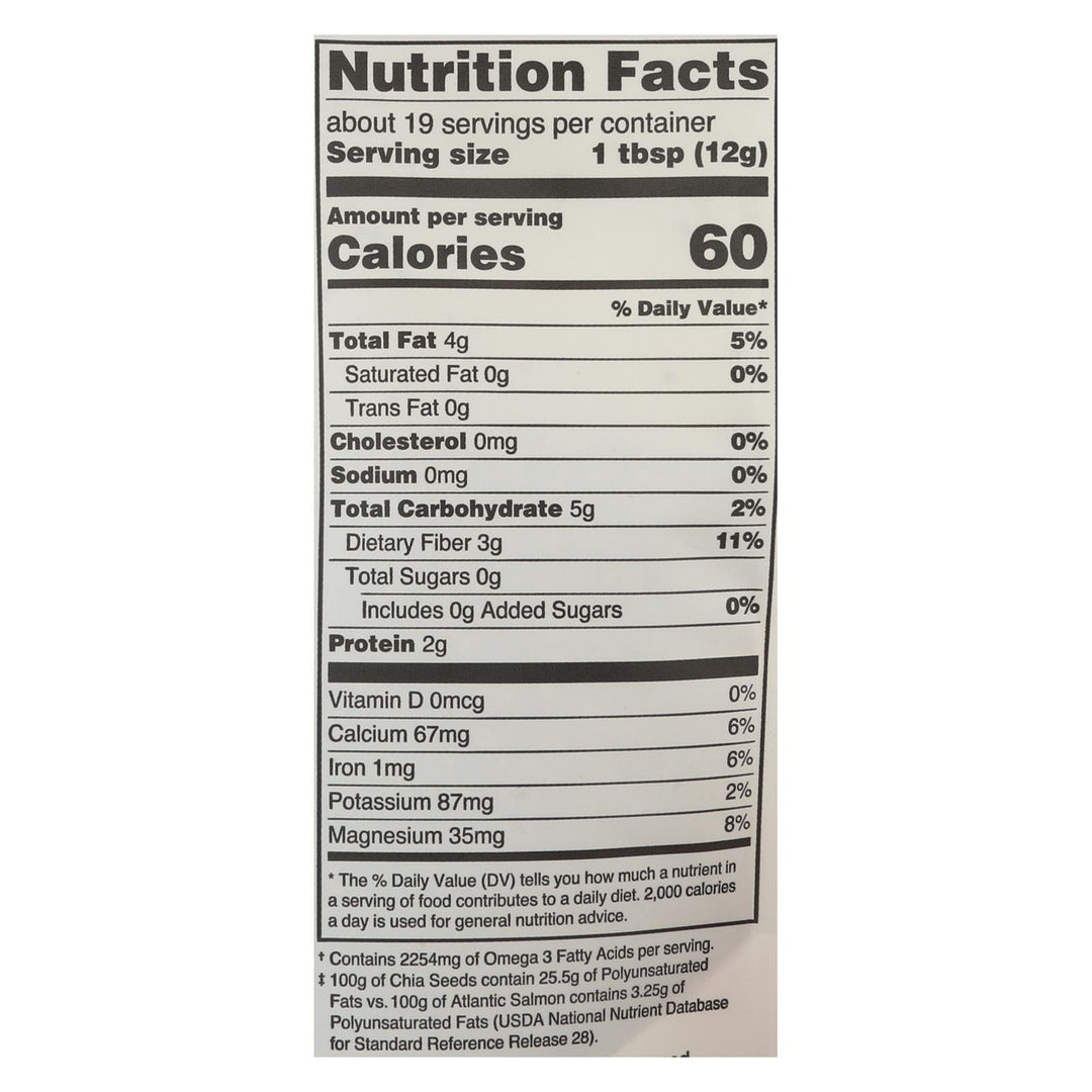 Navitas Naturals Chia Seeds - Organic - Raw - 8 Oz - Case Of 12 - Maras Green