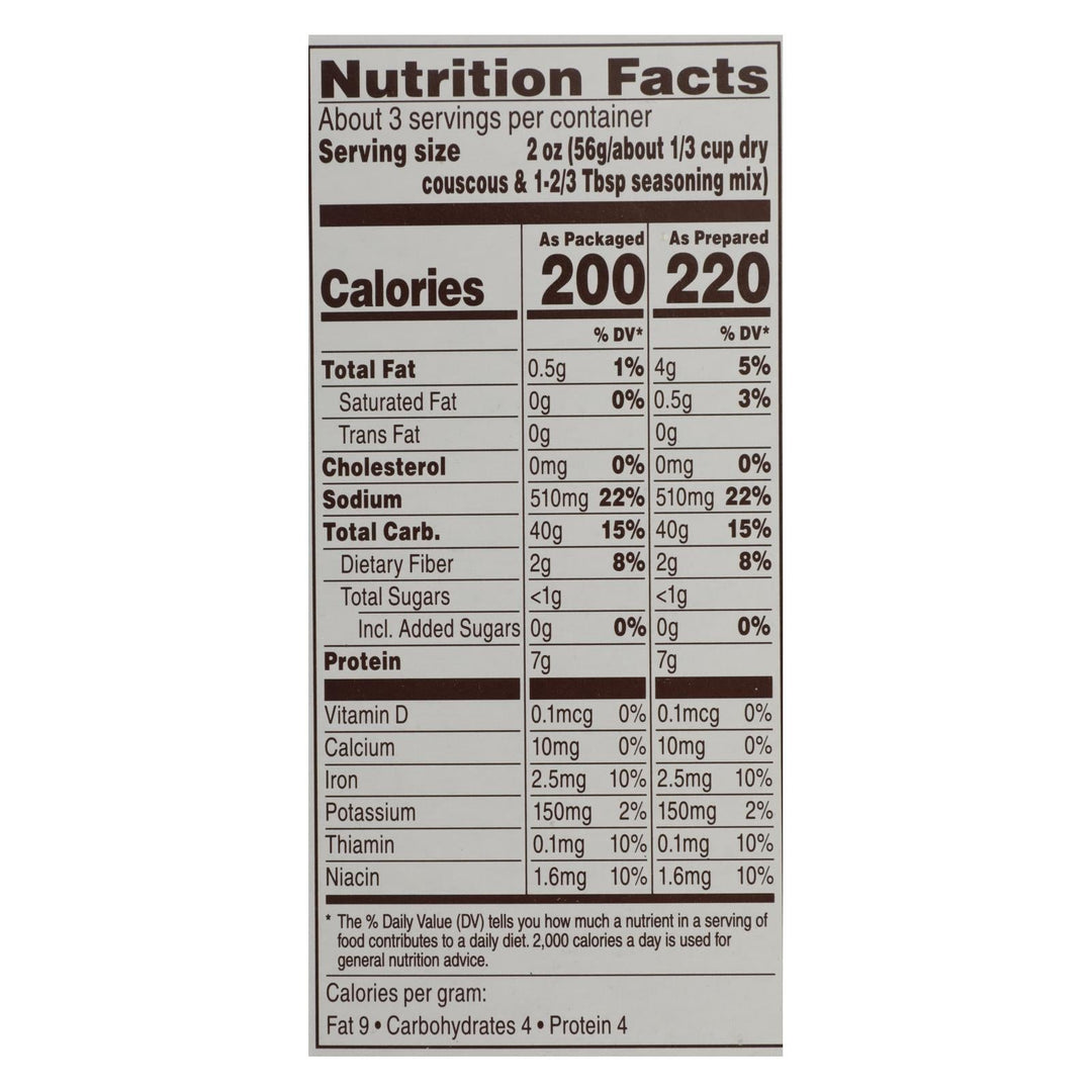 Near East Couscous Mix - Herb Chicken - Case Of 12 - 5.7 Oz. - Maras Green