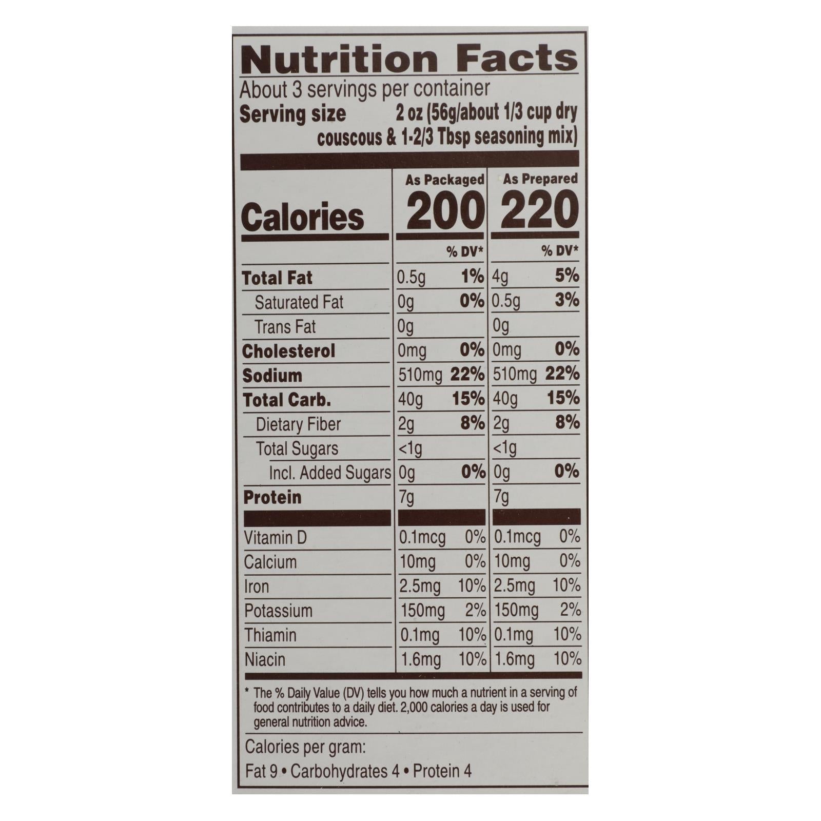 Near East Couscous Mix - Herb Chicken - Case Of 12 - 5.7 Oz. - Maras Green