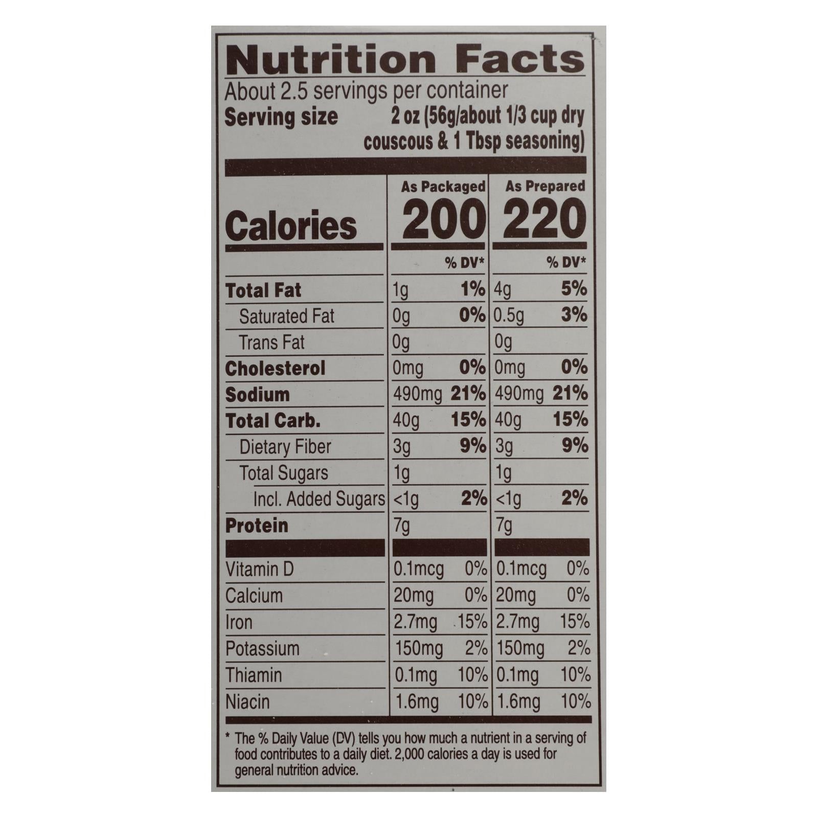 Near East Couscous Mix - Mediterranean Curry - Case Of 12 - 5.7 Oz. - Maras Green