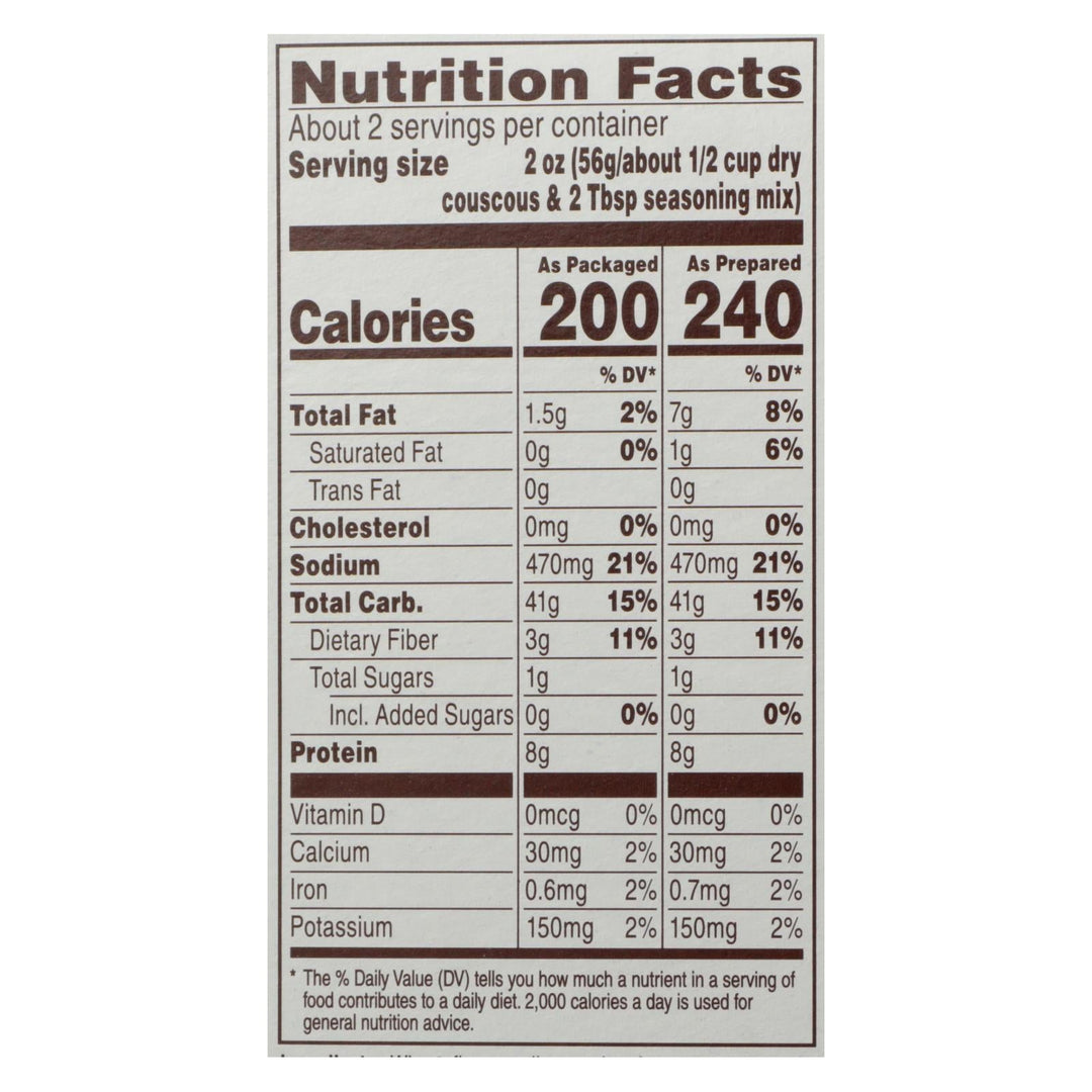 Near East Couscous Mix - Pearl Basil And Herb - Case Of 12 - 5 Oz. - Maras Green