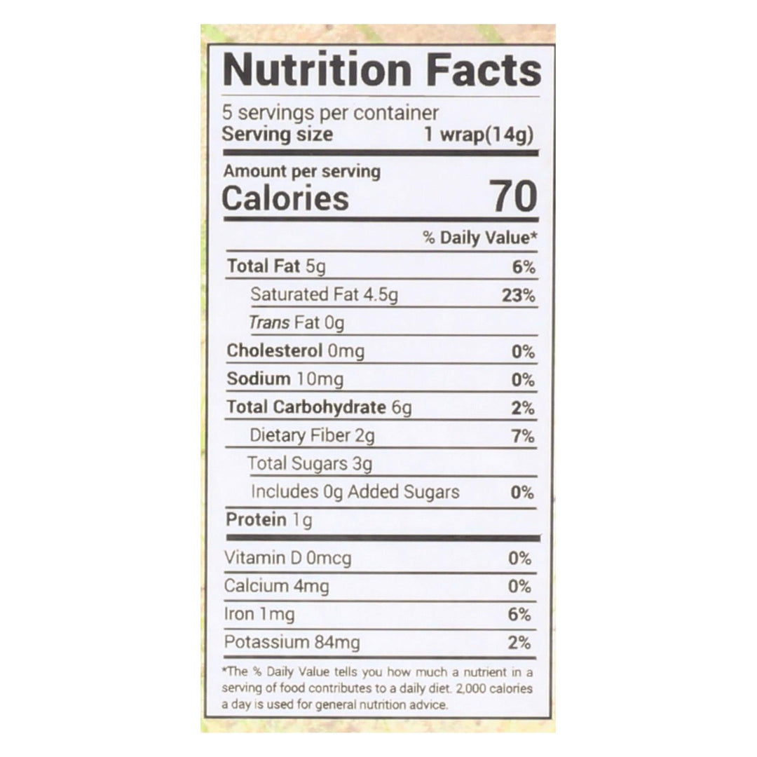 Nuco Original Organic Coconut Wraps - Case Of 12 - 2.47 Oz - Maras Green