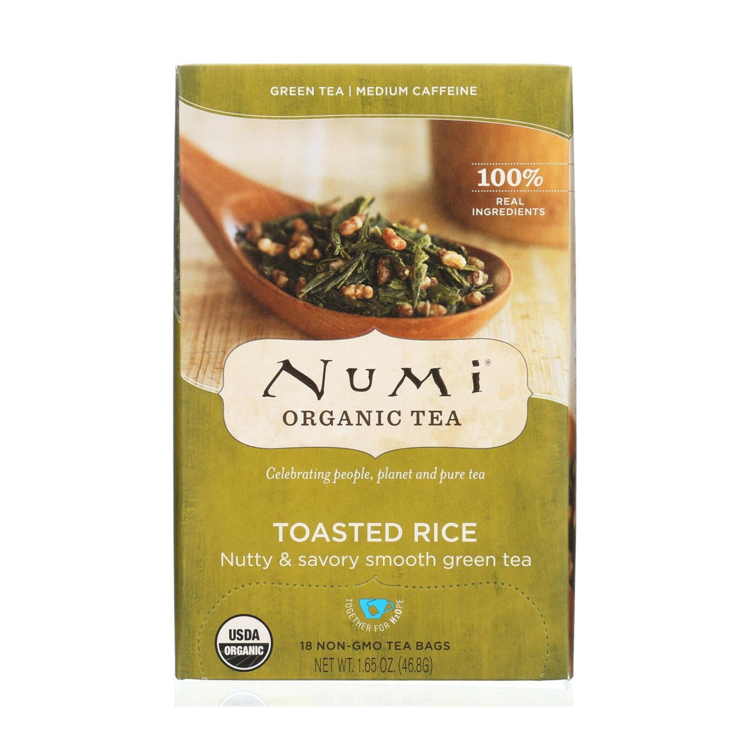 Numi Tea Toasted Rice Green Tea - Organic - Case Of 6 - 18 Bags - Maras Green