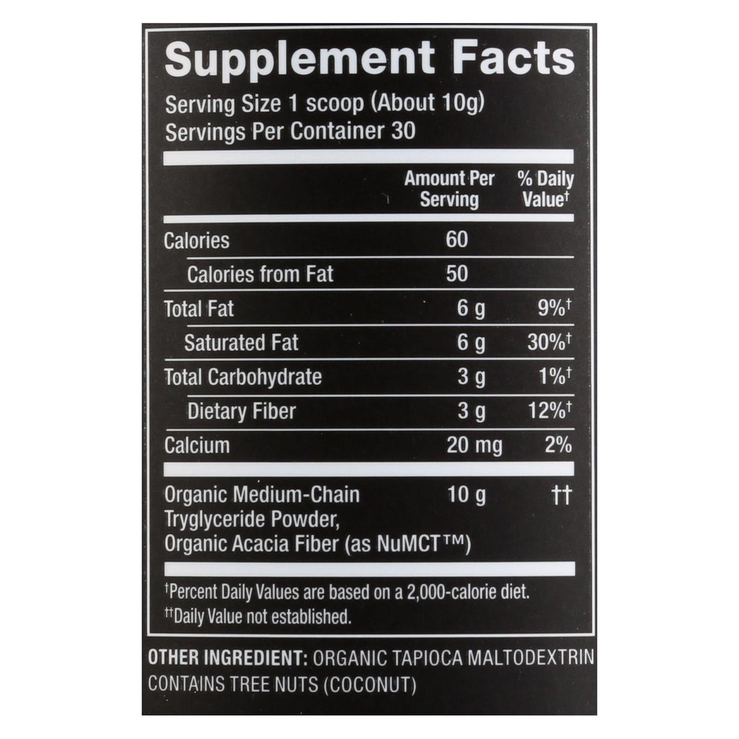 Nutiva - Powder Mct - 1 Each - 10.6 Oz - Maras Green