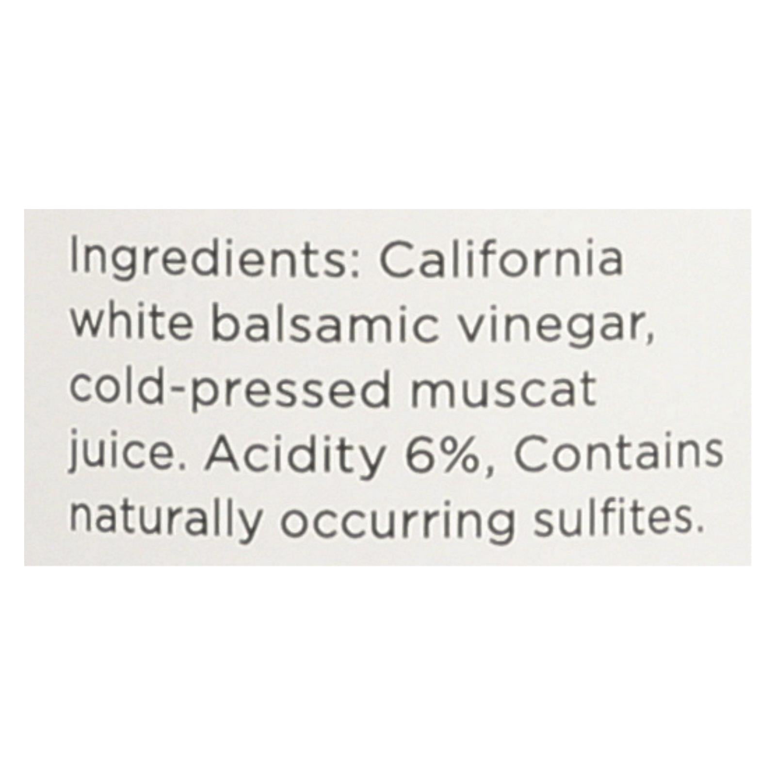 O Olive Oil California White Balsamic Vinegar - Case Of 6 - 10.1 Fz - Maras Green
