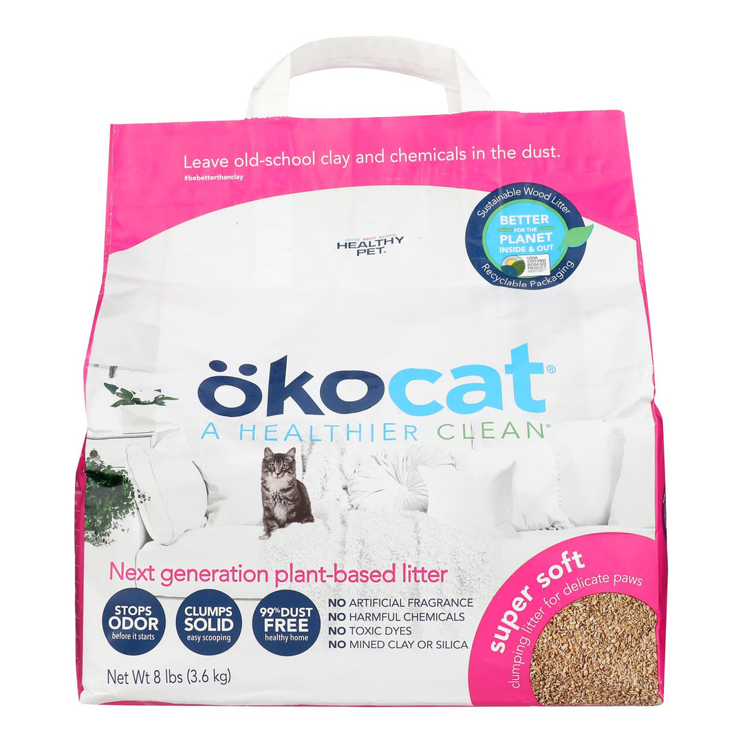 Okocat - Clumping Litter Wood Scent Soft - 1 Each - 8 Pounds - Maras Green