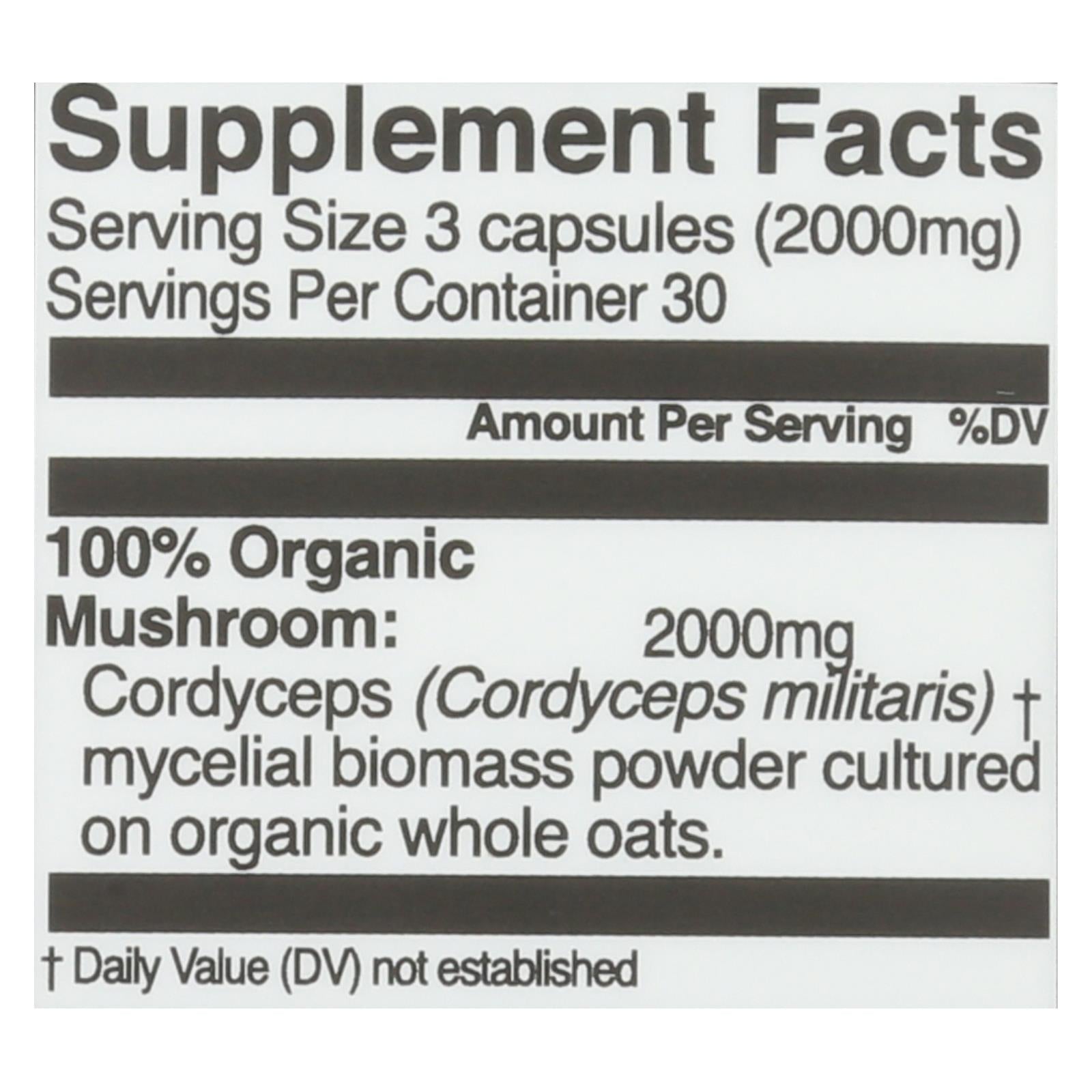 Organic Mushroom Nutrition - Mush Sprfd Crdycpts Caps - 1 Each - 90 Ct - Maras Green