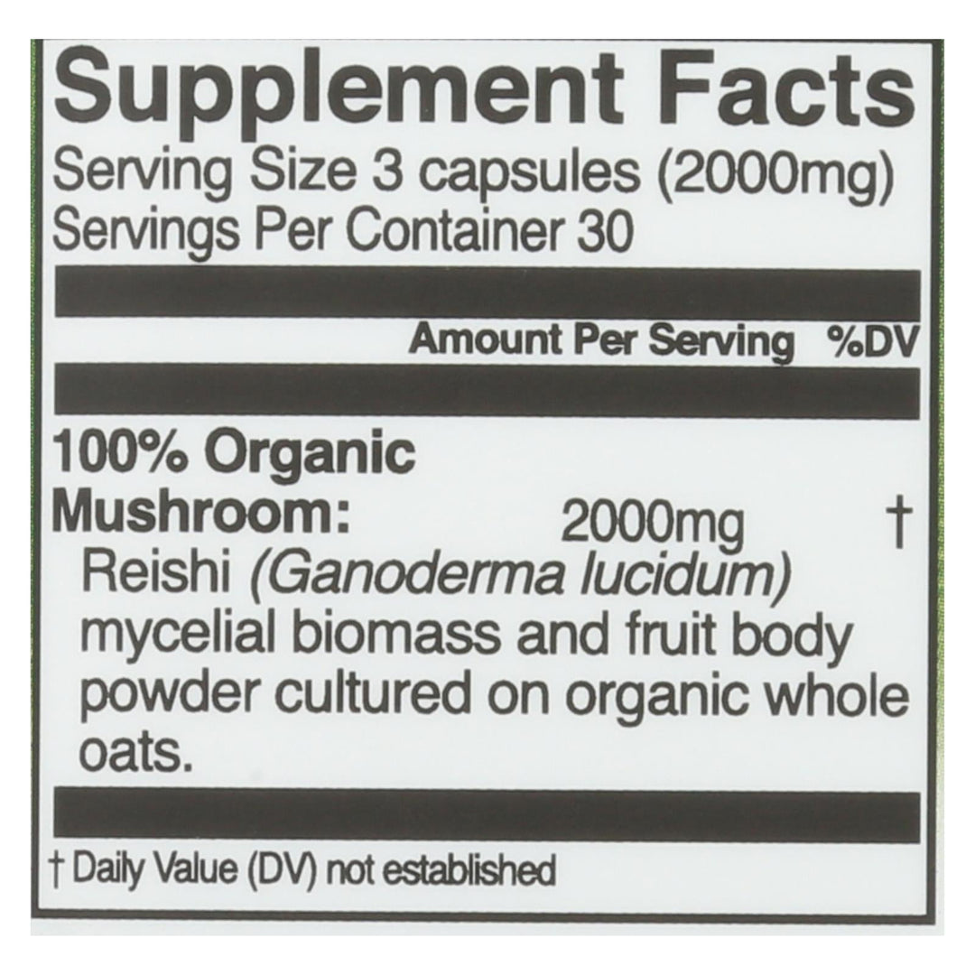 Organic Mushroom Nutrition - Mush Sprfd Reishi Cap - 1 Each - 90 Ct - Maras Green