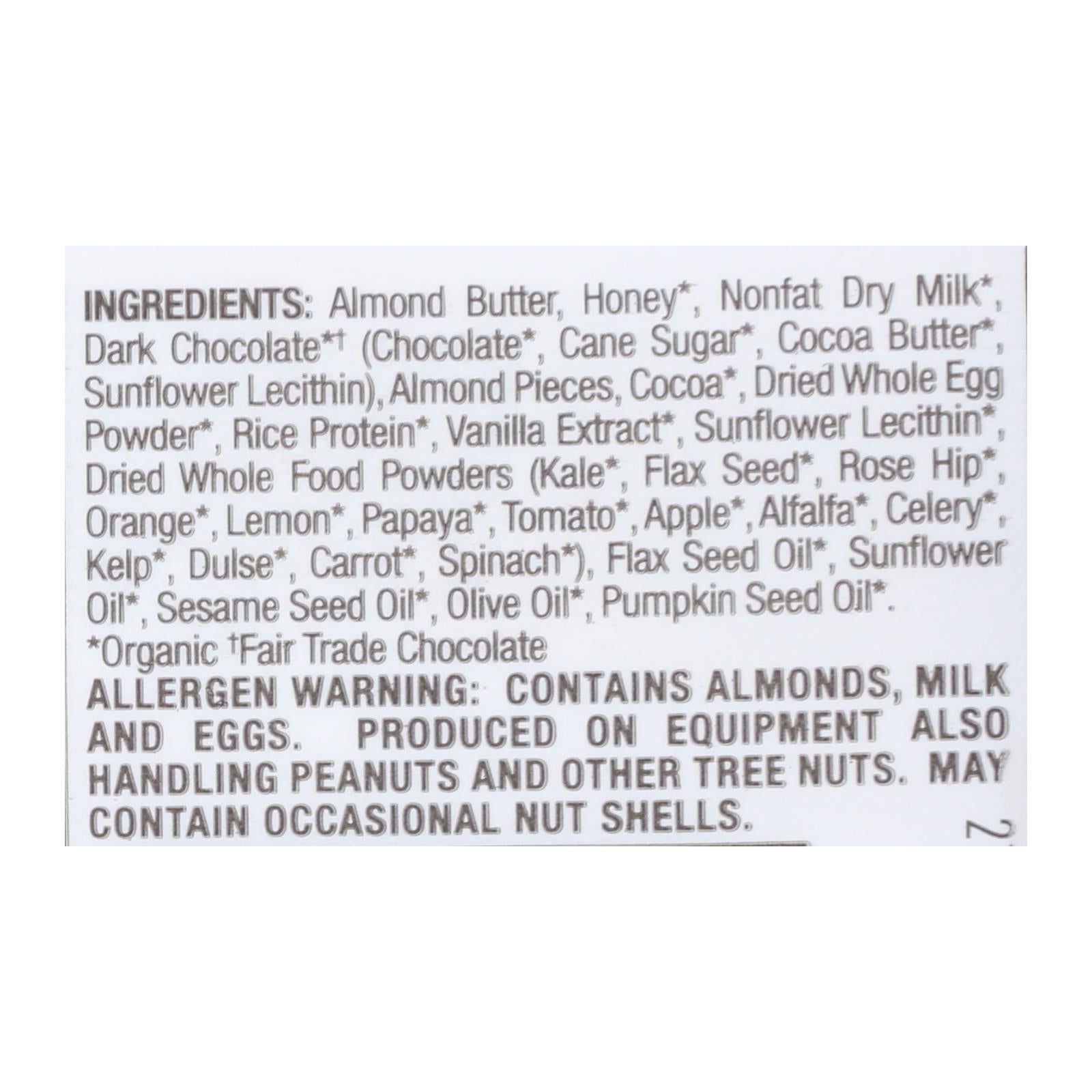 Perfect Bar Dark Chocolate Almond - Case Of 8 - 2.2 Oz - Maras Green