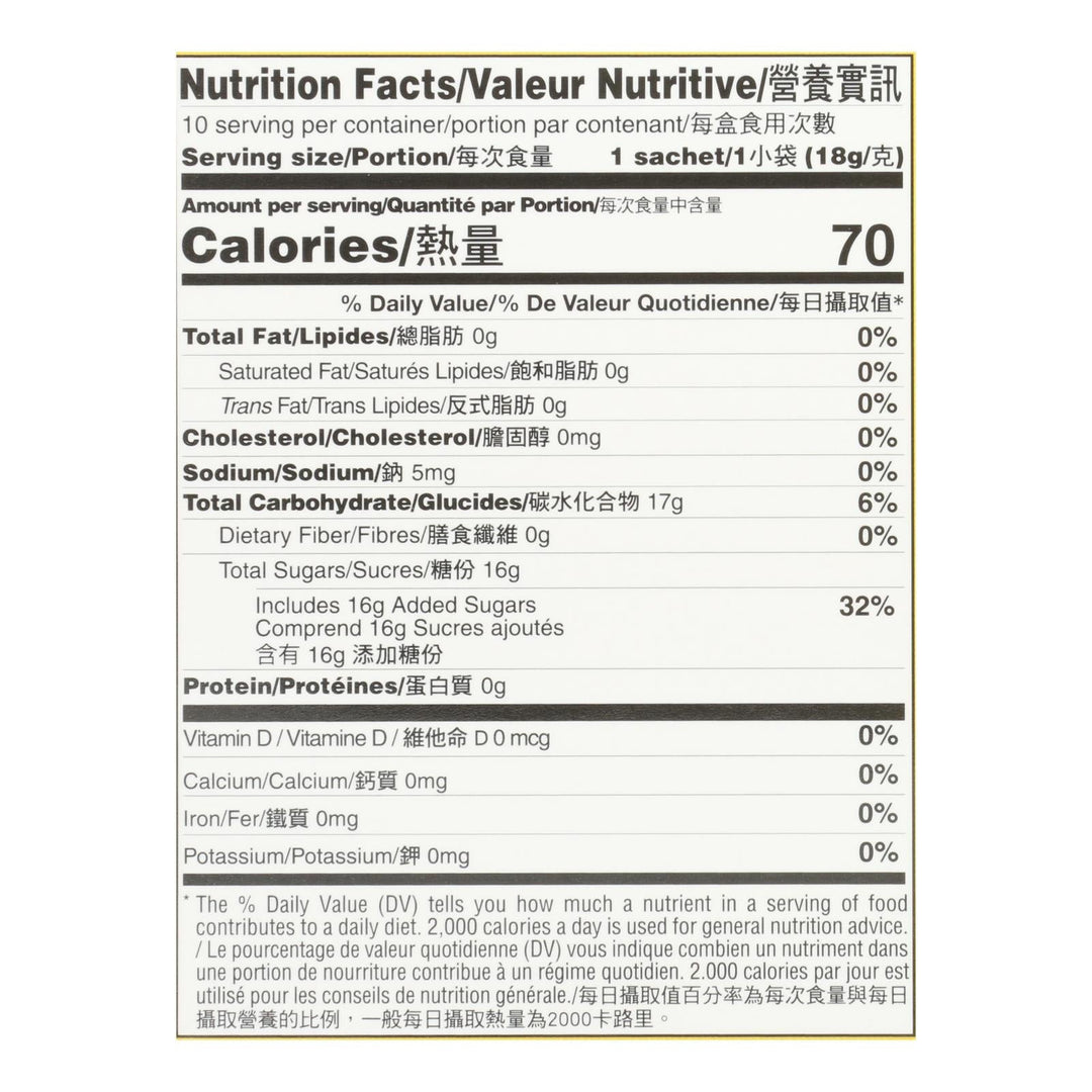 Prince Of Peace - Tea Instant Lemon Ginger Honey Cry - Case Of 6 - 10 Bag - Maras Green