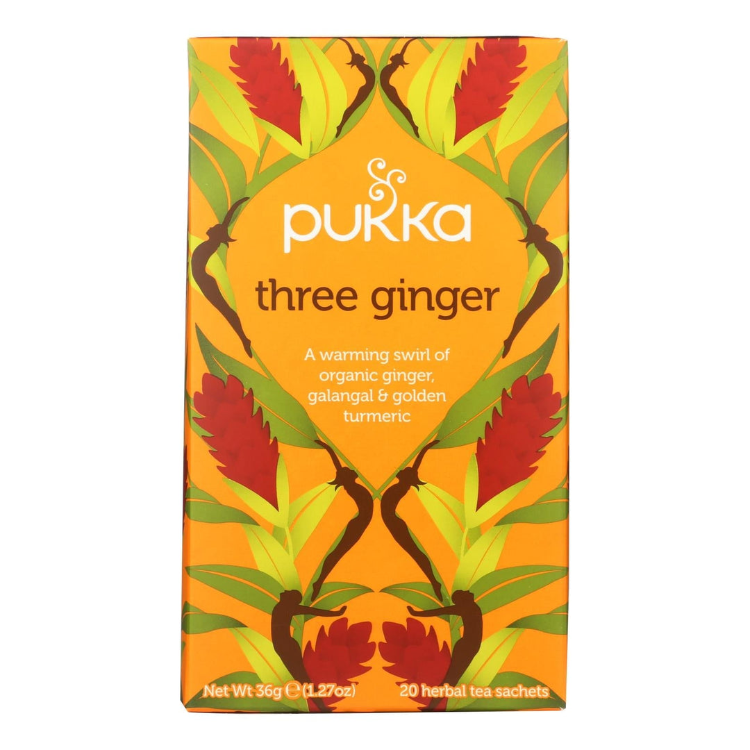 Pukka - Tea Organic Two Three Ginger - Case Of 4 - 20 Bags - Maras Green