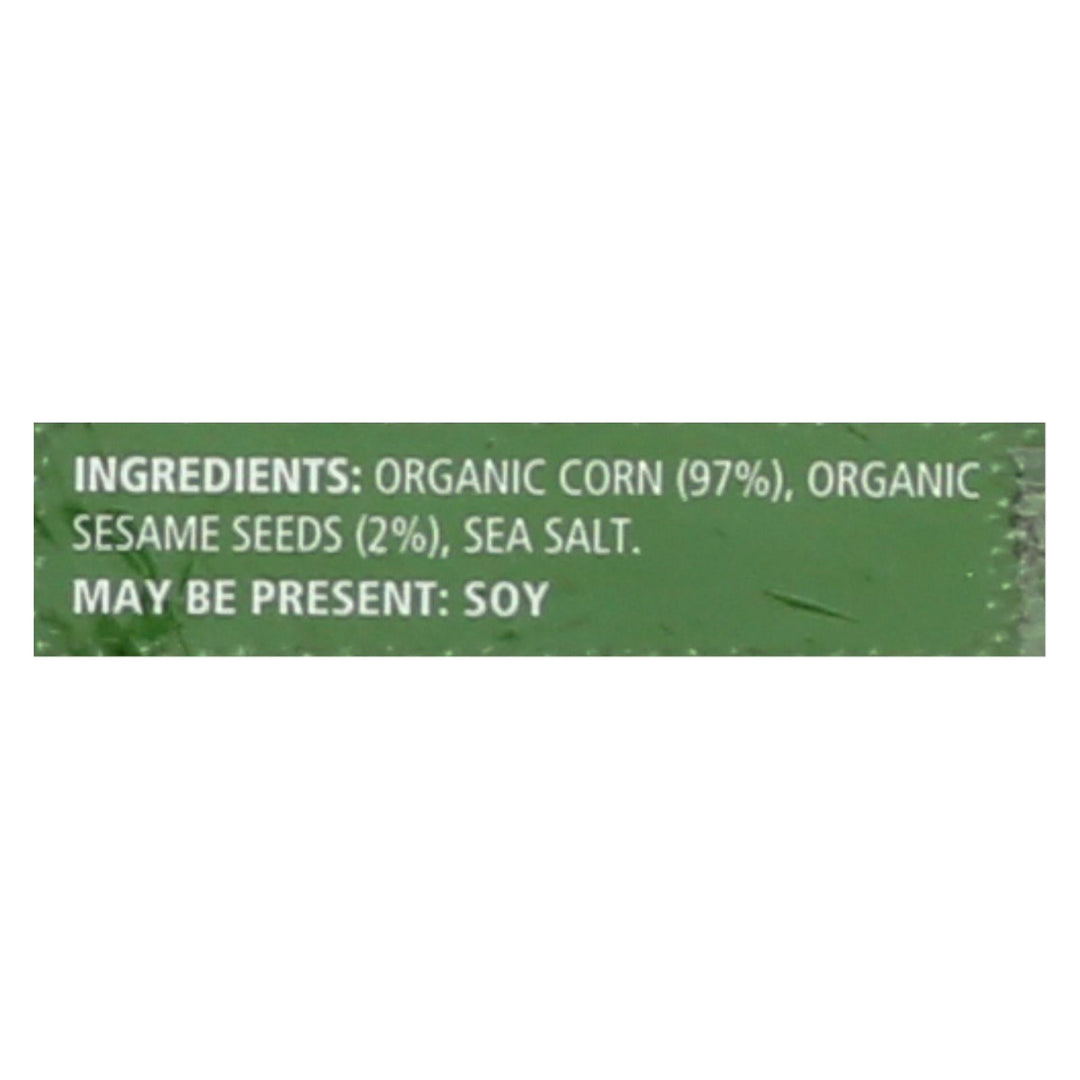 Real Foods Organic Corn Thins - Sesame - Case Of 6 - 5.3 Oz. - Maras Green