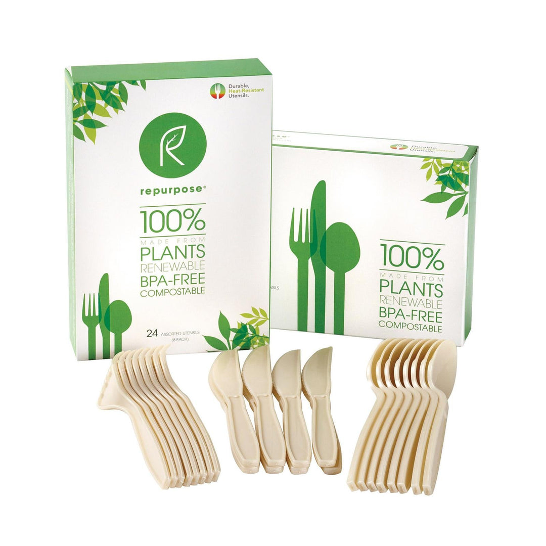 Repurpose Plant Base High Heat Utensils Set - Case Of 20 - 24 Count - Maras Green