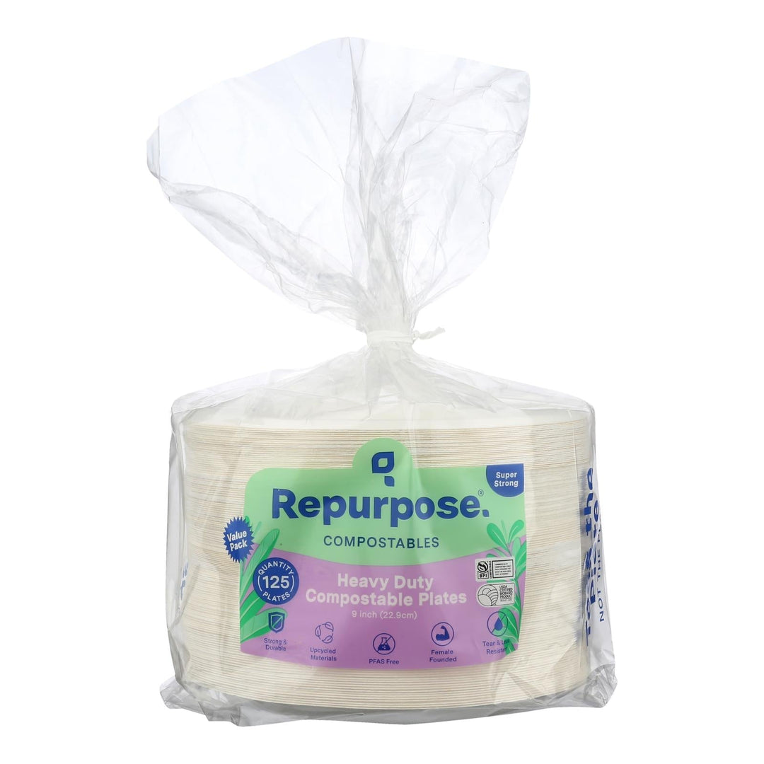 Repurpose - Plates Heavy Duty Compost - Case Of 4 - 125 Count - Maras Green